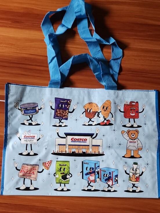 Costco Other - Costco Blue Reusable Tote Bag with Character Print